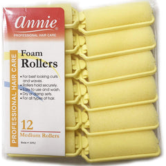 Annie Foam Hair Rollers with no pins or clips for easy roll-and-set.