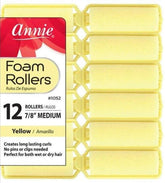 Annie Foam Hair Rollers with soft foam for comfortable heatless curls overnight.