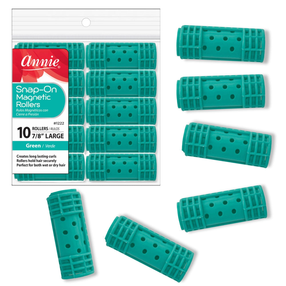 Annie Snap-On Magnetic Rollers large 7/8 inch with locking hood for secure overnight styling