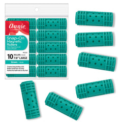 Annie Snap-On Magnetic Rollers large 7/8 inch with locking hood for secure overnight styling