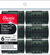 Annie Snap-On Magnetic Rollers with hood locked for secure overnight styling.