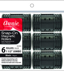 Annie Snap-On Magnetic Rollers with hood locked for secure overnight styling.