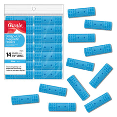 Annie Snap-On rollers blue pack for secure, pin-free styling