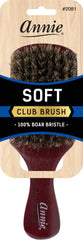 Annie Soft Club boar bristle wave hair brush for men, distributes natural oils for smooth styling.
