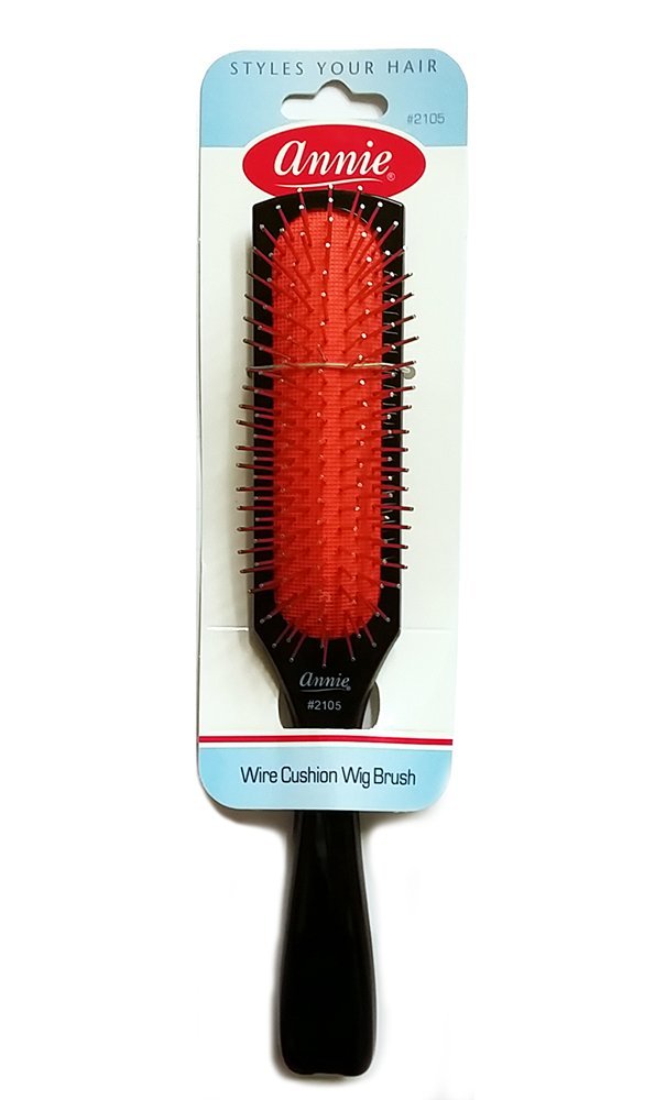 Annie Wire Cushion Wig Brush with soft bristles for gentle detangling on wigs.