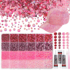 AnoleAir Piedras planas rosas resina 2mm para uñas con brillo duradero.