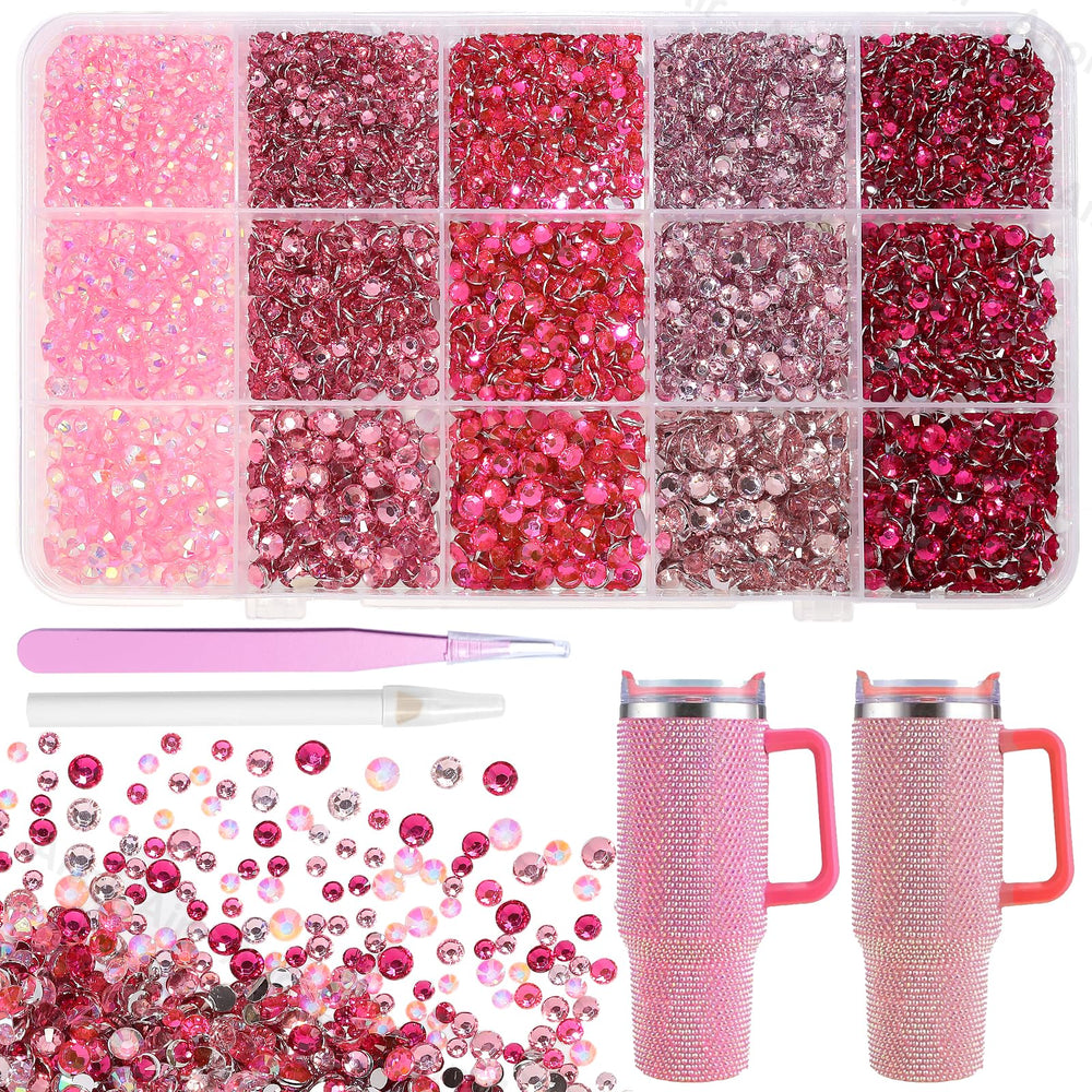AnoleAir piezas rosadas para bedazzling, gemas de resina 3-5 mm, ideales para manualidades y uñas.