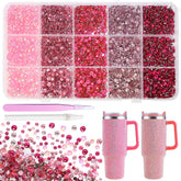 AnoleAir piezas rosadas para bedazzling, gemas de resina 3-5 mm, ideales para manualidades y uñas.