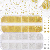 AnoleAir packaging of silver and gold caviar beads for elegant nail art.