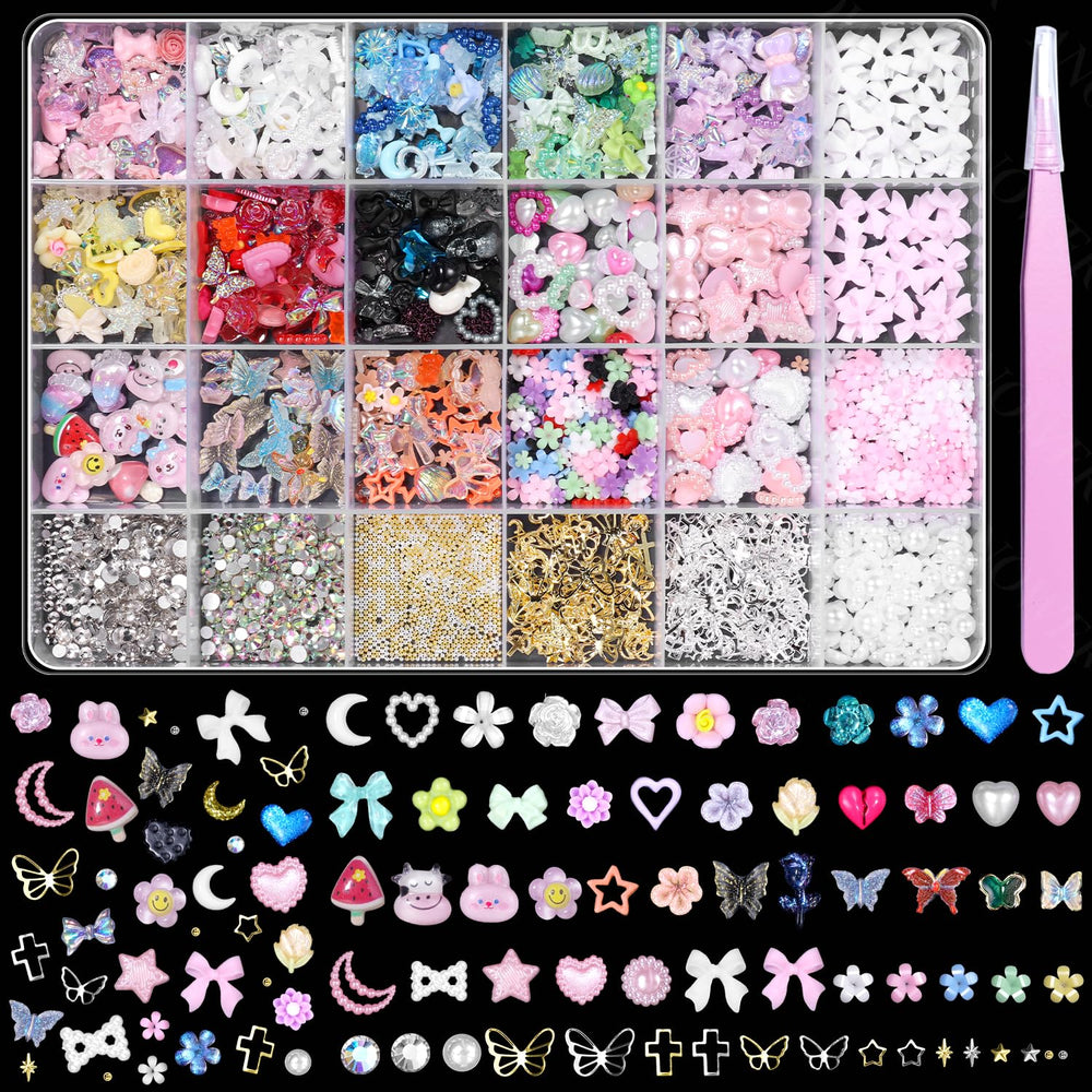 Anower 3D nail charms butterfly on nails for vibrant accents