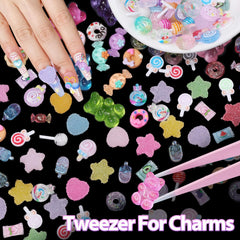 Anower lollipop nail charms add color to acrylic nails