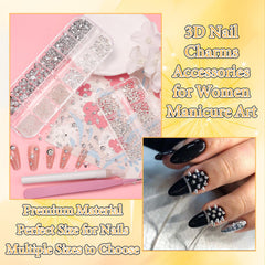 Anower nail beads pearls, assorted sizes for versatile nail art and crafts