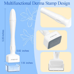 ANSIOVON Derma Stamp used on the beard area for precise micro-needling.
