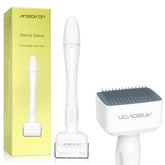 ANSIOVON Derma Stamp used on the face for smoother skin texture.