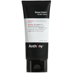 Anthony shaving cream bottle for sensitive skin delivering rich lather for a close shave.