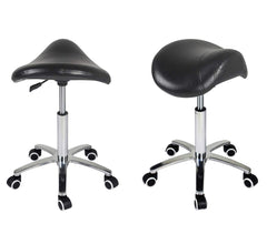Antlu saddle stool PU wheels glide smoothly on hard floors.