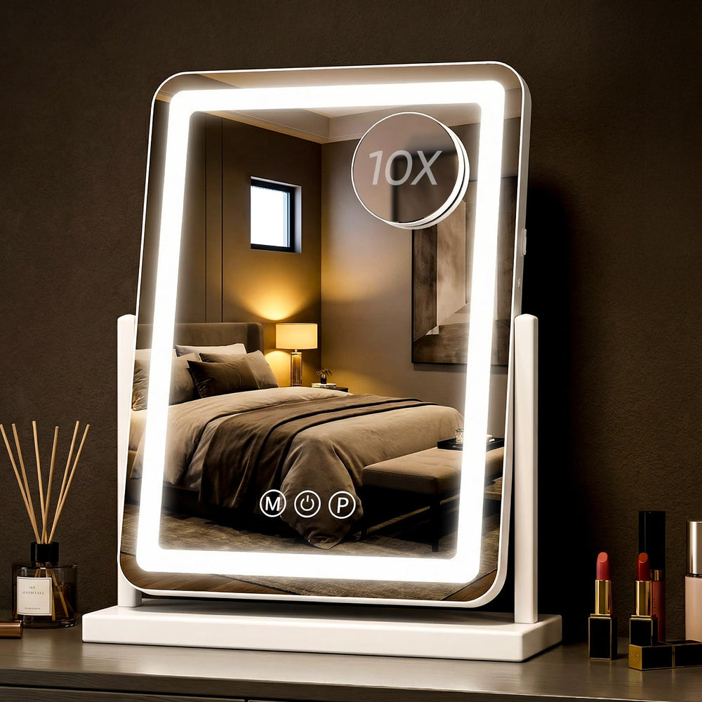 Antok vanity mirror with lights front view for a stylish makeup setup