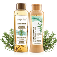 ANYELUZ rosemary shampoo bottle front offers a refreshing cleanse.