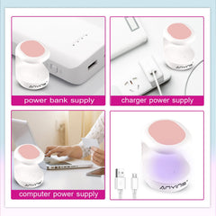 ANYINS Mini UV Light USB-powered setup enables on-the-go nail art sessions.