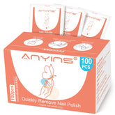 ANYINS nail polish remover pad wrapped on a nail for gentle, acetone-free removal.