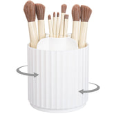 Anyoifax makeup brush holder 360° rotates for easy routine access.