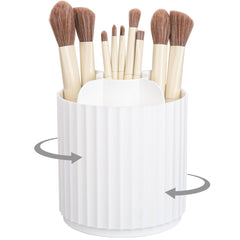 Anyoifax makeup brush holder 360° rotates for easy routine access.