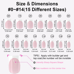 Anyos 15 tallas con 20 uñas cada una, ajuste personalizado.