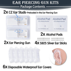 Anzero puntas pre-cargadas 20G para oreja, aptas para piel sensible.