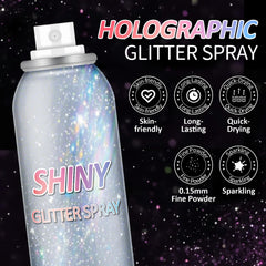 AOAZXBB hair glitter spray adds lasting sparkle during parties.