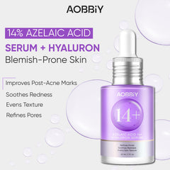 AOBBIY Serum Azelaico con Niacinamida, refinando poros y textura suave.
