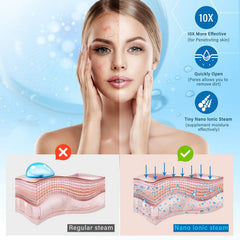 AOEDEO nano-ionic face steamer top controls enable quick, one-touch activation.