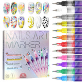 AOKELEON 12 Colors Nail Art Pens Set for bold, precise nail designs.