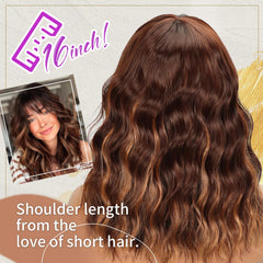 Aokiya Bob Wavy Wig texture close-up highlights soft heat-resistant fibers.