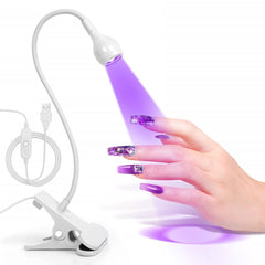 AORAEM LED nail lamp with gooseneck clip for precise home manicure.