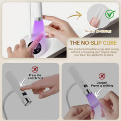 AORAEM UV LED nail lamp top view highlighting compact shape.
