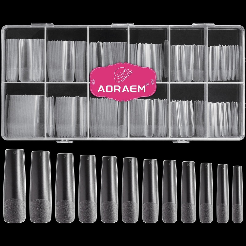 Unas AORAEM XXL cuadradas transparentes, 240 piezas para un acabado uniforme.