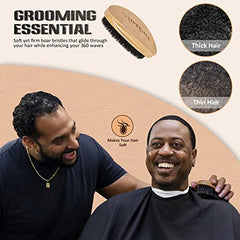 Aosina boar bristle brush delivers soft, firm bristles for gentle wave definition.