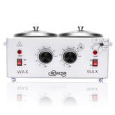 AOWOSA double wax warmer front view showing dual pots for efficient salon waxing.