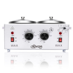 AOWOSA double wax warmer front view showing dual pots for efficient salon waxing.