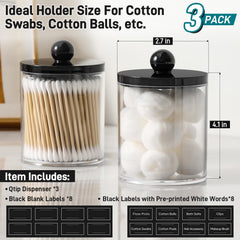 AOZITA clear jar for cotton balls keeps daily essentials tidy and visible.