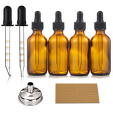 AOZITA amber 60ml dropper bottle closeup for essential oil storage