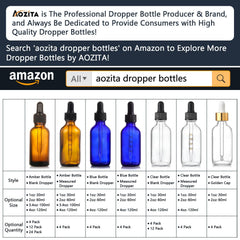 AOZITA dark amber glass bottle protects oils from light exposure.