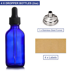 AOZITA dark blue 60ml glass bottle protects light-sensitive oils.