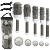Aozzy round brush 19mm barrel for precise curls and smooth blowouts.