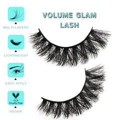APCYUST Lashes Volume Mink Cat Eye fluffy strip delivering natural-looking fullness.