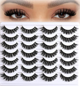 APCYUST Lashes Volume Mink Cateye 14-Pairs pack adds subtle cat-eye definition for daily wear.