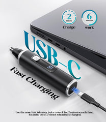 Apetexo trimmer USB-C charging in use for quick power