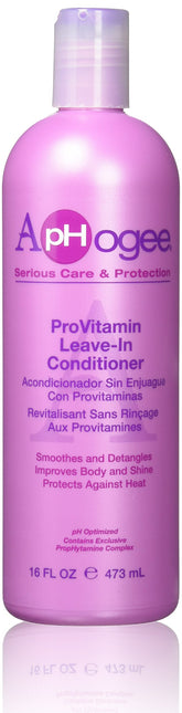 ApHogee ProVitamin sin enjuague, botella de 16 onzas, brillo y suavidad para el cabello