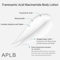 APLB ácido tranexámico niacinamida, tono de piel más uniforme.