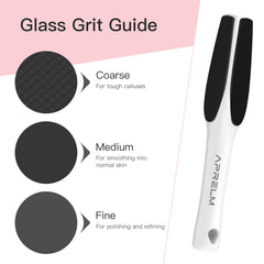 APRELM foot file medium grit for standard smoothing results.